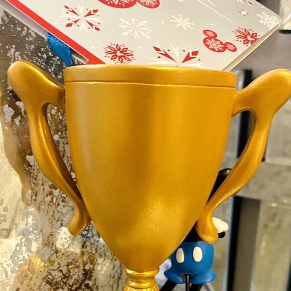 Disney MICKEY MOUSE Trophy Best Disney Dad Christmas Ornament Sketchbook NWT - Picture 6 of 10